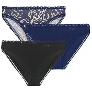 Produktfoto för Sloggi Trosor 3P GO Crush High Leg Briefs Svart/Blå bomull XX-Large Dam