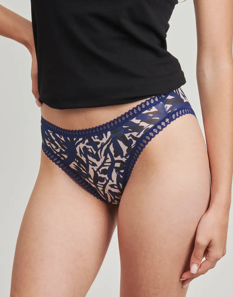 Bild 4 för Sloggi Trosor 3P GO Crush High Leg Briefs Svart/Blå bomull XX-Large Dam