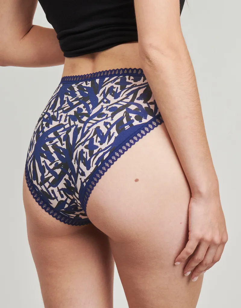 Bild 5 för Sloggi Trosor 3P GO Crush High Leg Briefs Svart/Blå bomull XX-Large Dam