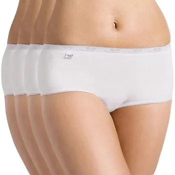Alternativ bild 0 för Sloggi Trosor 4P Basic Organic Hipster 4 Vit ekologisk bomull 40 Dam