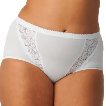 Alternativ bild 0 för Sloggi Trosor 4P Chic Maxi Lace Briefs Vit bomull 50 Dam