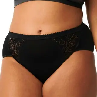 Produktfoto för Sloggi Trosor 4P Chic Midi Lace Briefs Svart bomull 36 Dam