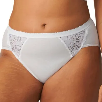 Alternativ bild 0 för Sloggi Trosor 4P Chic Midi Lace Briefs Vit bomull 38 Dam