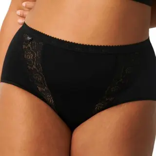 Produktfoto för Sloggi Trosor Chic Lace Maxi Svart bomull 42 Dam
