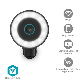 Produktfoto för SmartLife utomhuskamera | Wi-Fi | Spotlight | 4K / 3840x2160 | IP65 | Cloud Storage (tillval) / microSD (ingår ej) / Onvif | 5 V