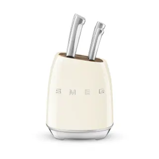 Produktfoto för Smeg Knivblock med knivar (6 st), creme