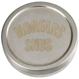 Produktfoto för Snusdosa i Rostfritt Stål Morfars Snus