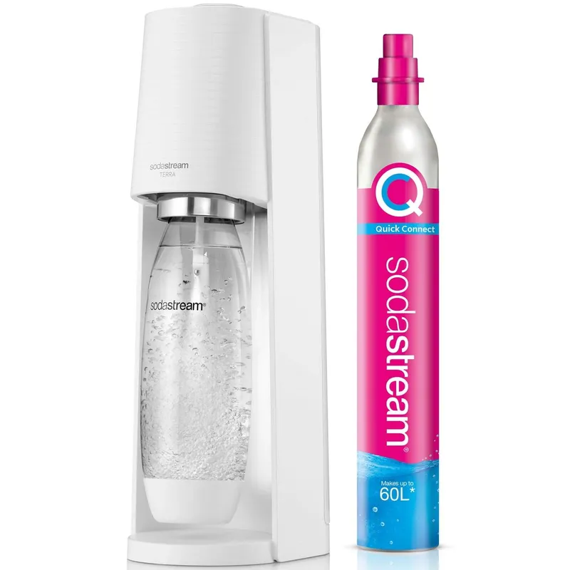 Bild 2 för SodaStream Terra kolsyremaskin vit, med gascylinder