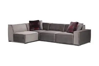 Produktfoto för Soffa m. Divan Woodlaw 4-sits - Grå