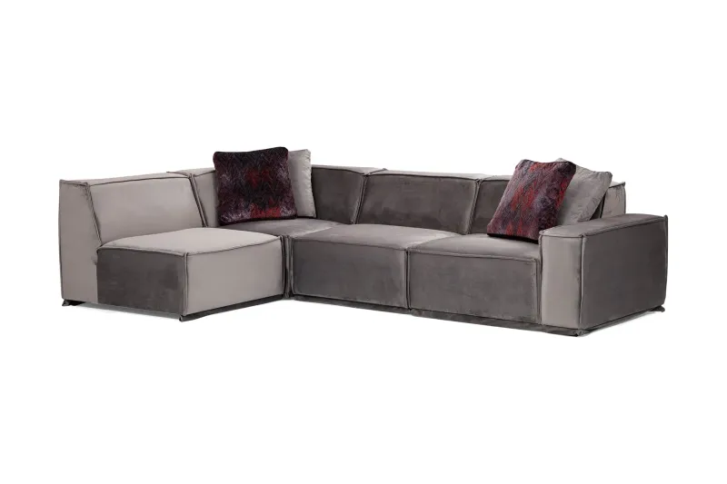 Bild 1 för Soffa m. Divan Woodlaw 4-sits - Grå