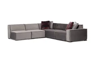 Produktfoto för Soffa m. Divan Woodlaw 6-sits - Grå