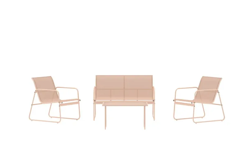 Bild 2 för Soffgrupp Scopello 2-sits Soffa + 2 Fåtöljer med bord Utomhus - Beige