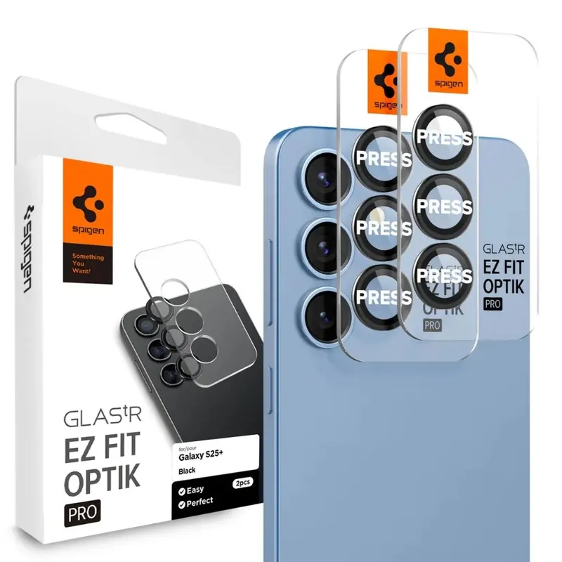 Alternativ bild 0 för Spigen Glass tR EZ Fit Optik Pro HD 2 Pack - Black - Samsung Galaxy S25+
