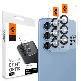 Produktfoto för Spigen Glass tR EZ Fit Optik Pro HD 2 Pack - Black - Samsung Galaxy S25