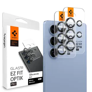 Produktfoto för Spigen Glass tR EZ Fit Optik Pro HD 2 Pack - Black - Samsung Galaxy S25 Ultra