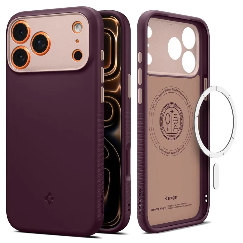 Alternativ bild 0 för Spigen iPhone 17 Pro Max Mobilskal Magsafe Nano Pop - Burgundy Bean