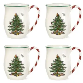 Produktfoto för Spode Christmas Tree mugg 40 cl 4-pack Peppermint