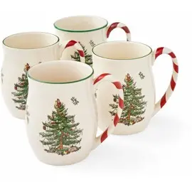 Produktfoto för Spode Christmas Tree mugg 40 cl 4-pack Peppermint