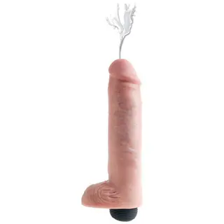 Produktfoto för Sprutande Dildo med pung 25 cm - Naturligt Ljus