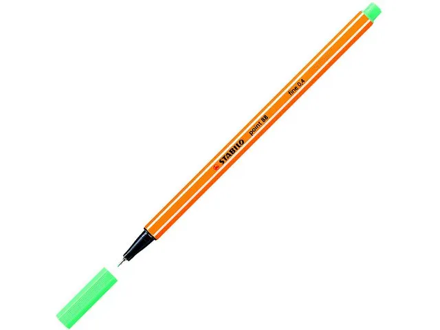 Alternativ bild 0 för STABILO Fineliner Point 88®, tunn spets, orange pennkropp, isgrönt bläck