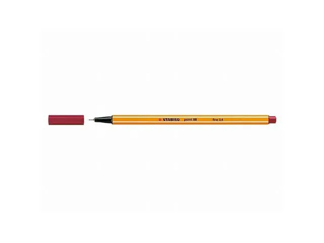 Alternativ bild 0 för STABILO Fineliner Point 88®, tunn spets, orange pennkropp, mörkrött bläck