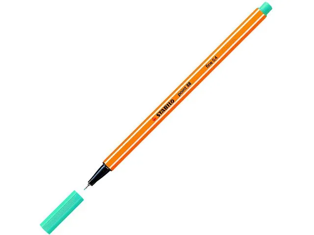 Alternativ bild 0 för STABILO Fineliner Point 88®, tunn spets, orange pennkropp, turkost bläck