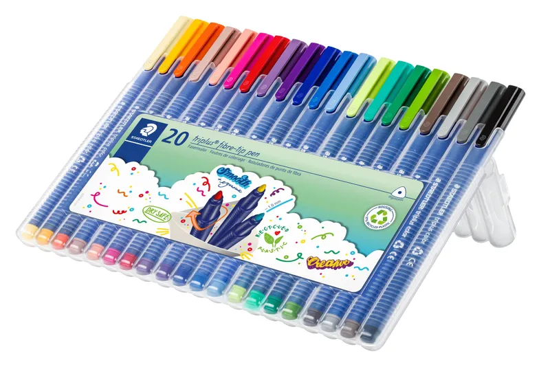 Alternativ bild 0 för Staedtler Fiberspetspenna, Triplus®, tunn spets, olika bläckfärger