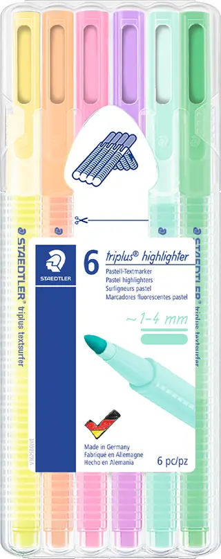Produktfoto för Staedtler Highlighter tripl.pastel 6pcs.box