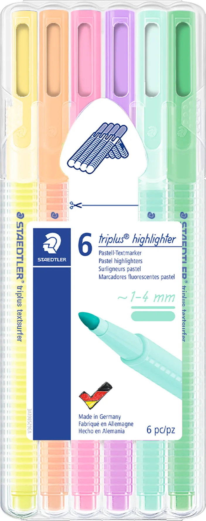 Alternativ bild 0 för Staedtler Highlighter tripl.pastel 6pcs.box