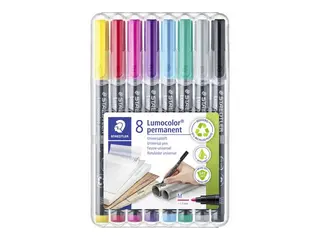 Produktfoto för STAEDTLER Lumocolor Universalpenna F P sorterade färger 8/FP
