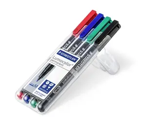 Produktfoto för STAEDTLER Lumocolor Universalpenna Lumocolor® 317 permanent, mediumspets, röd, blå, grön, svart, 4-pack