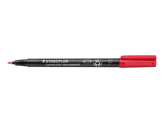 Produktfoto för STAEDTLER Lumocolor Universalpenna Lumocolor® 318 permanent, tunn spets, 0,6 mm linjebredd, röd