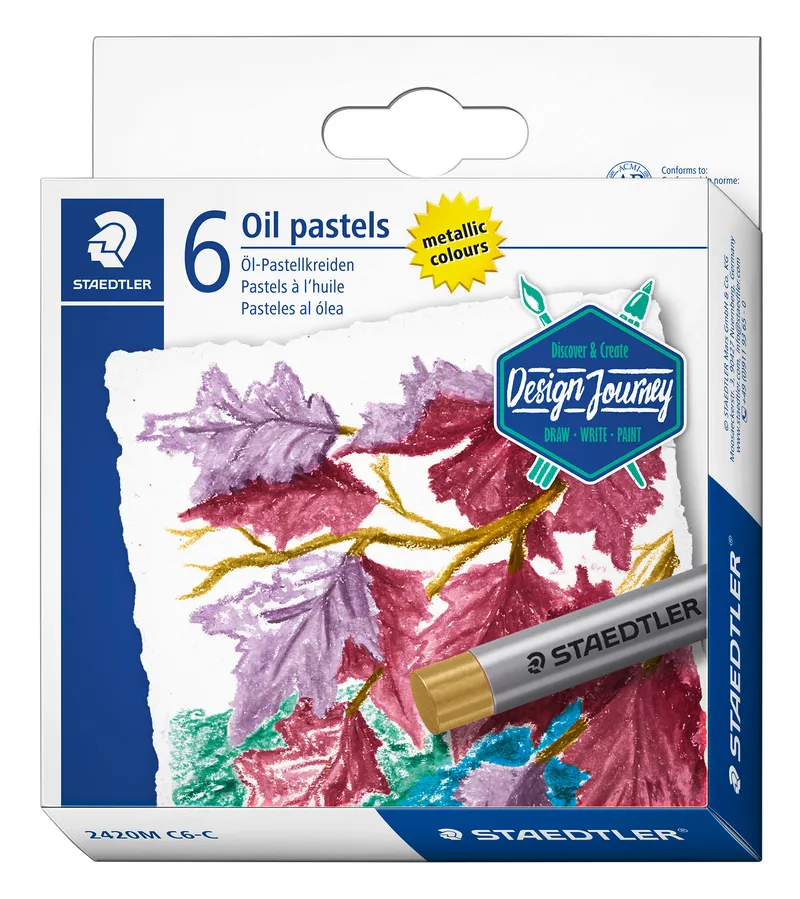Alternativ bild 0 för Staedtler Oil pastels metallic Design journey 6 pcs cardboard box