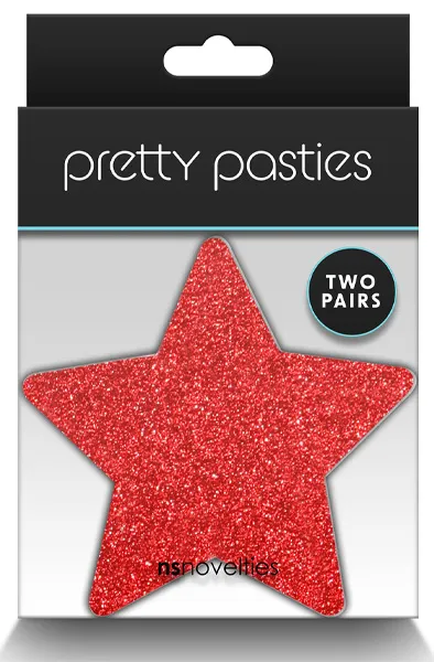 Bild 2 för Star Nipple Covers Red/Silver 2 pair