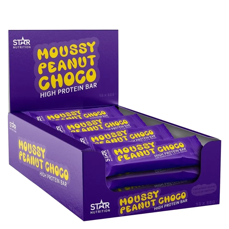 Bild 1 för Star Nutrition Soft Protein Bar Moussy Peanut Choco 12x55g