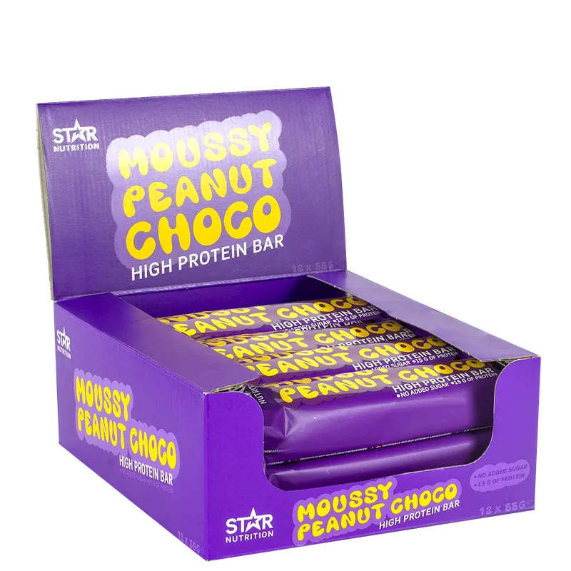 Alternativ bild 0 för Star Nutrition Soft Protein Bar Moussy Peanut Choco 12x55g