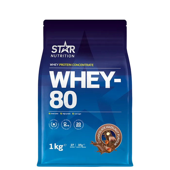 Alternativ bild 0 för Star Nutrition Whey 80 1kg - Chocolate Hazelnut Nougat