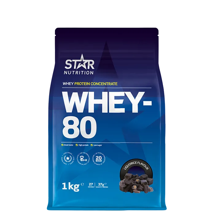 Alternativ bild 0 för Star Nutrition Whey 80 1kg - Liquorice (Candy)