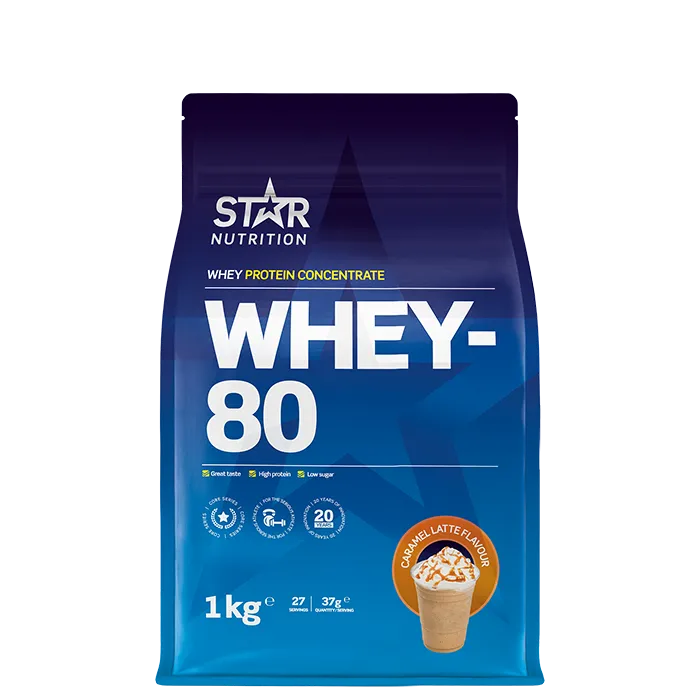 Alternativ bild 0 för Star Nutrition Whey-80 Caramel Latte 1000g