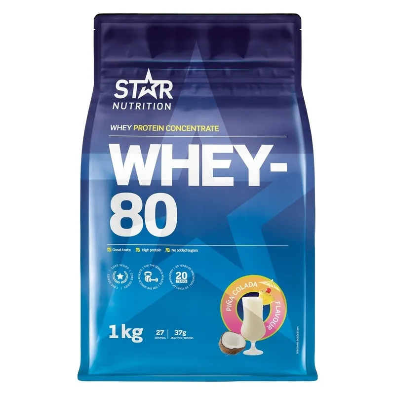 Alternativ bild 0 för Star Nutrition Whey-80 Piña Colada 1000g