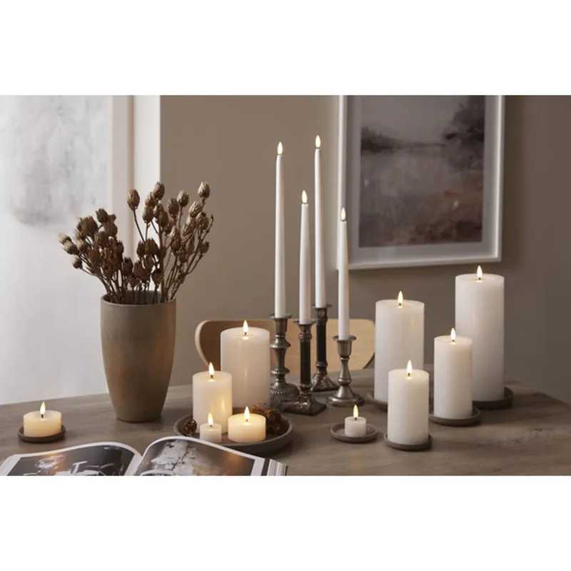 Bild 2 för STAR TRADING Blockljus Flamme Flow LED 12,5cm vit