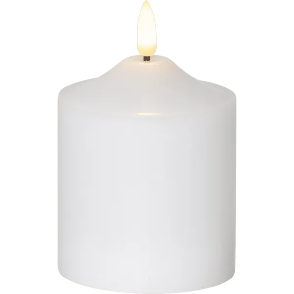 Bild 1 för Star Trading - Flamme LED-Blockljus med timer 12 cm Vit