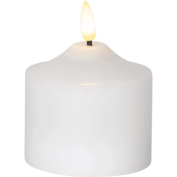 Bild 1 för Star Trading - Flamme LED-Blockljus med timer 9,5 cm Vit