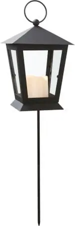 Produktfoto för STAR TRADING Gravlykta med ljus Serene LED svart 40cm