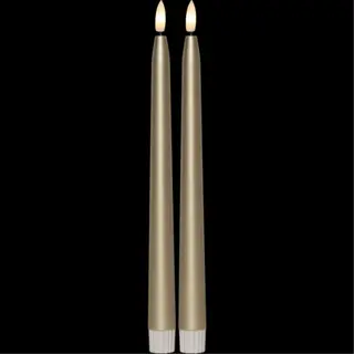Produktfoto för Star Trading LED antikljus Flamme Metal 28,5cm, 2-pack – guld