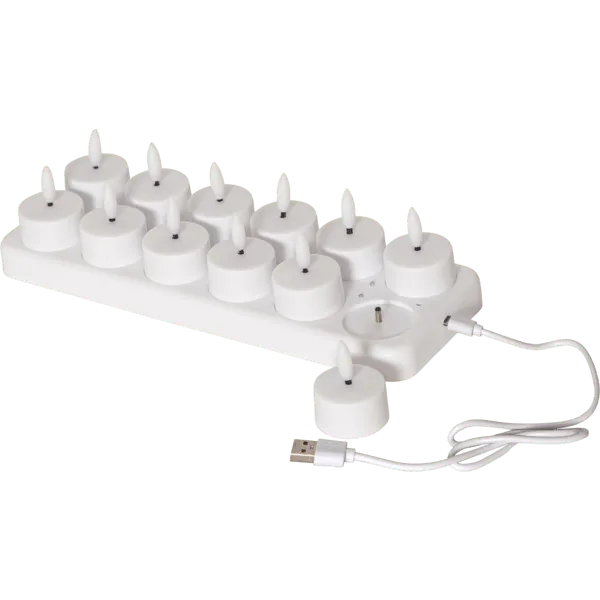 Bild 1 för Star Trading uppladdningsbara LED värmeljus Flamme 12-pack