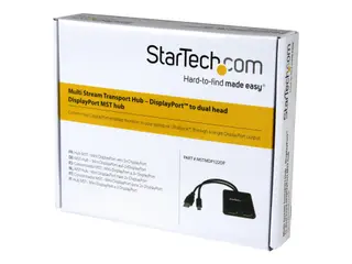 Produktfoto för StarTech.com Mini DisplayPort to DP Multi Monitor Splitter - 2-Port MST Hub - videosplitter - 2 porte