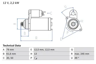 Produktfoto för Startmotor