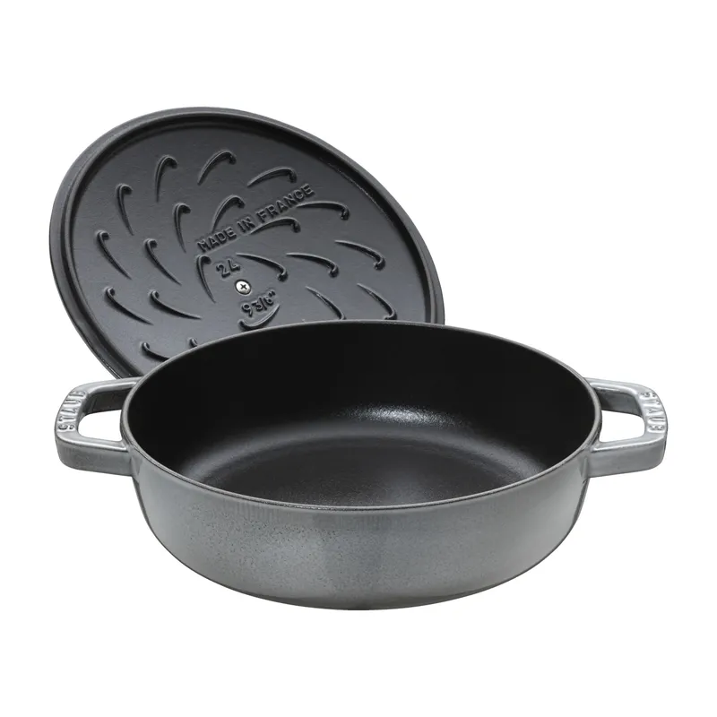 Bild 2 för Staub Cocotte Chistera traktörgryta 28 cm 3,7 liter, grå