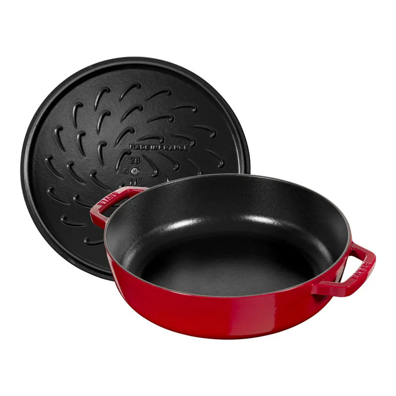 Bild 4 för Staub Cocotte Chistera traktörgryta 28 cm 3,7 liter, röd
